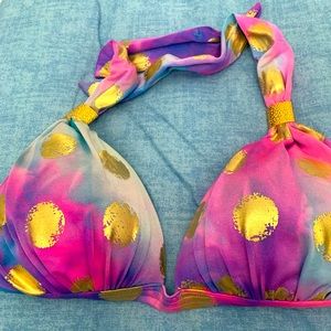 Venus Pink/Purple Halter Swim Top (C). Like New